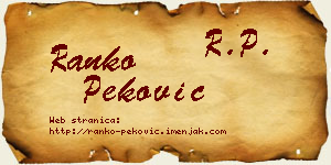 Ranko Peković vizit kartica